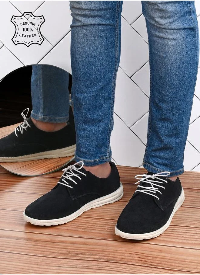 Styli Genuine Leather Lace Up Casual Shoes