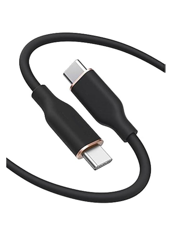 Generic USB C Cable(60W 6ft) Type C Charger Cord Powerline III Flow Silicone Fast Charging for iPhone 15/15Pro/15ProMax MacBook Pro 2020,iPad Pro 2020, iPad Air 4,Samsung Galaxy S23(Midnight Black)  - Image 1