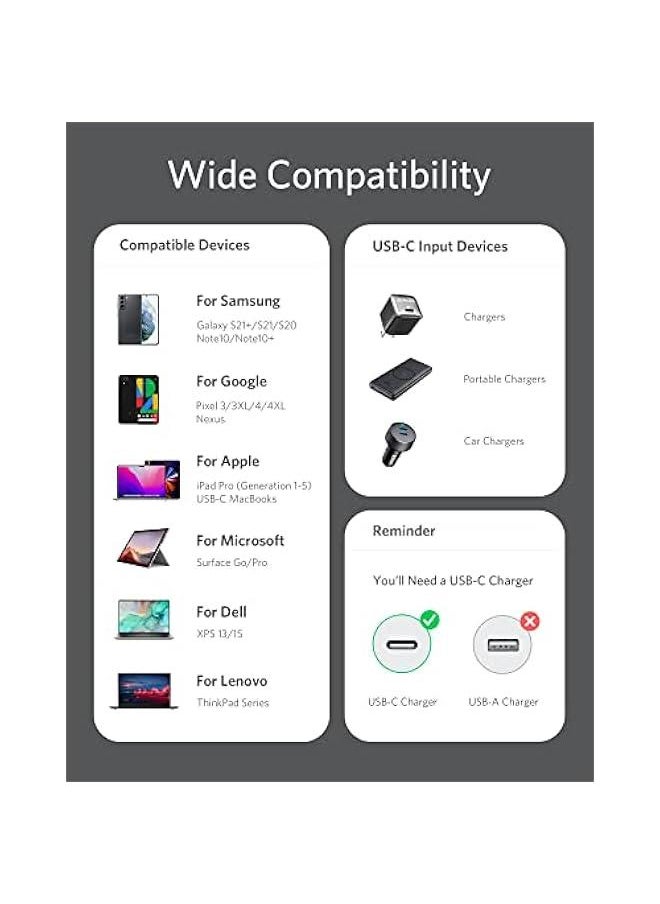Generic USB C Cable(60W 6ft) Type C Charger Cord Powerline III Flow Silicone Fast Charging for iPhone 15/15Pro/15ProMax MacBook Pro 2020,iPad Pro 2020, iPad Air 4,Samsung Galaxy S23(Midnight Black)  - Image 3