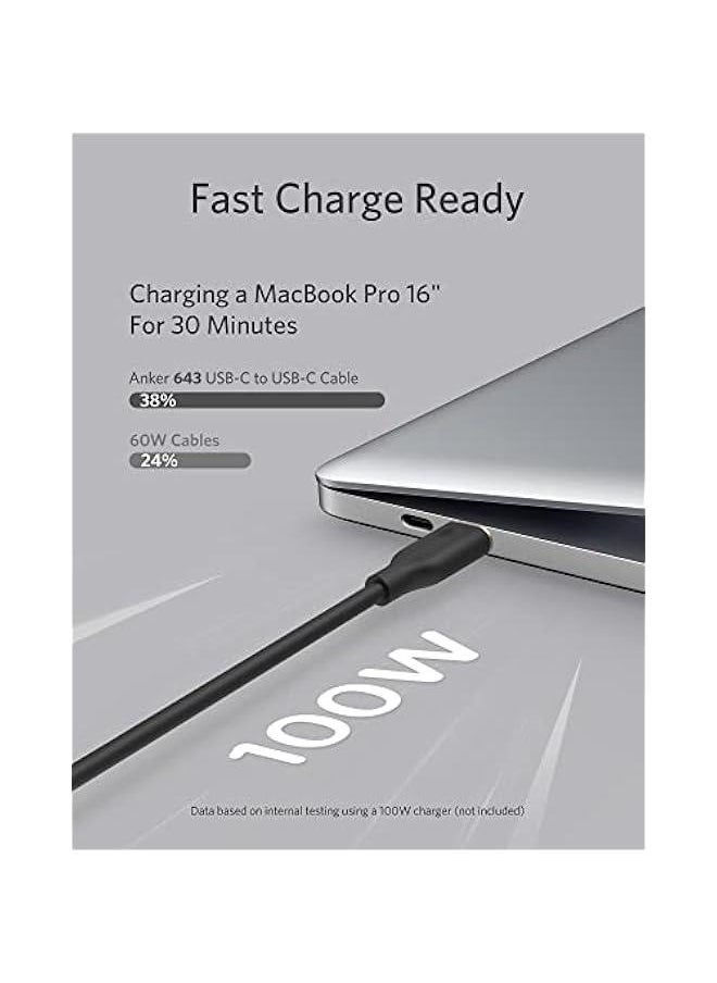 Generic USB C Cable(60W 6ft) Type C Charger Cord Powerline III Flow Silicone Fast Charging for iPhone 15/15Pro/15ProMax MacBook Pro 2020,iPad Pro 2020, iPad Air 4,Samsung Galaxy S23(Midnight Black)  - Image 4