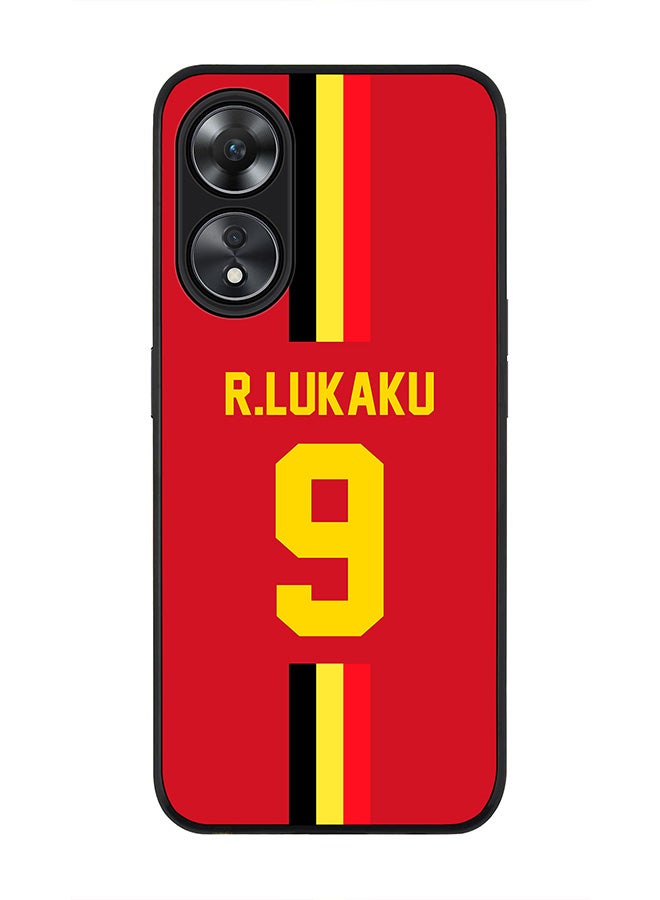 Stylizedd Rugged Black edge case for Oppo A78 5G / Oppo A58 5G Slim fit Soft Case Flexible Rubber Edges Anti Drop TPU Gel Thin Cover-Belgium-R.Lukaku - Image 1