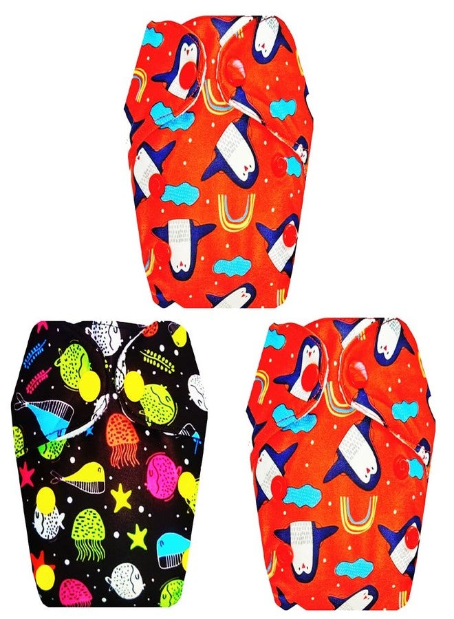 Dumbledo Premium Newborn Cloth Diaper with Integrated Soaker (Pack of 3) | Snug Fit | 6-Layer Absorbent Pad | Easy to Clean | All-Day Wear | 0 - 4 Months | Unisex Baby - Image 1
