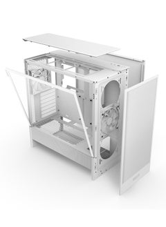 NZXT H5 Flow Compact Mid-Tower ATX Airflow Case, More Air to the GPU, Fits Large Radiators, Optimized for Airflow, Pre-Installed Fans, Easy Cable Management, Tool-less Access, Strong and Sleek, CC-H52FW-01  - Image 4