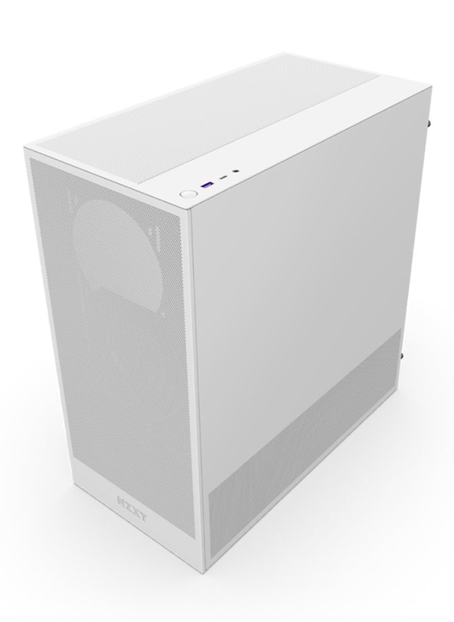 NZXT - H5 Flow Compact Mid-Tower ATX Airflow Case, More Air to the GPU, Fits Large Radiators, Optimized for Airflow, Pre-Installed Fans, Easy Cable Management, Tool-less Access, Strong and Sleek, CC-H52FW-01 - Image 1