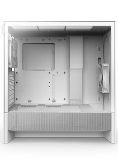 NZXT H5 Flow Compact Mid-Tower ATX Airflow Case, More Air to the GPU, Fits Large Radiators, Optimized for Airflow, Pre-Installed Fans, Easy Cable Management, Tool-less Access, Strong and Sleek, CC-H52FW-01  - Image 2