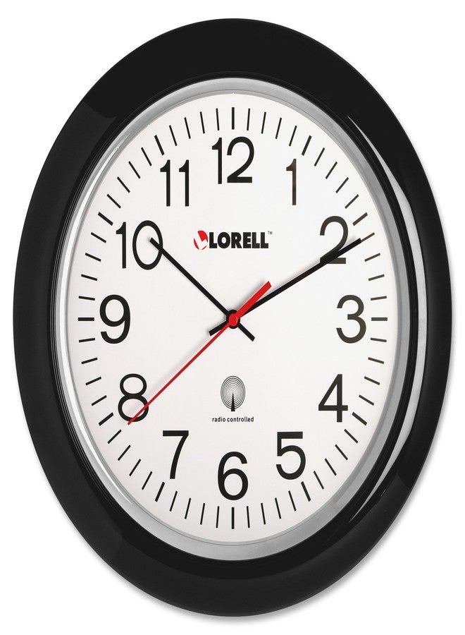 Lorell Wall Clock with Arabic Numerals, 13-1/4-Inch, White Dial/Black Frame - Image 1