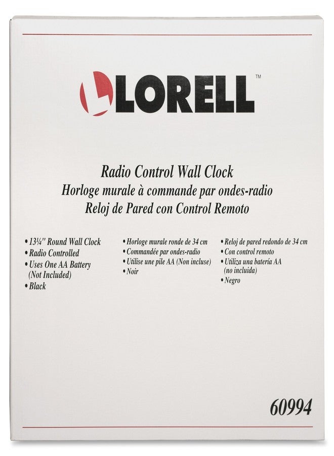 Lorell Wall Clock with Arabic Numerals, 13-1/4-Inch, White Dial/Black Frame - Image 2