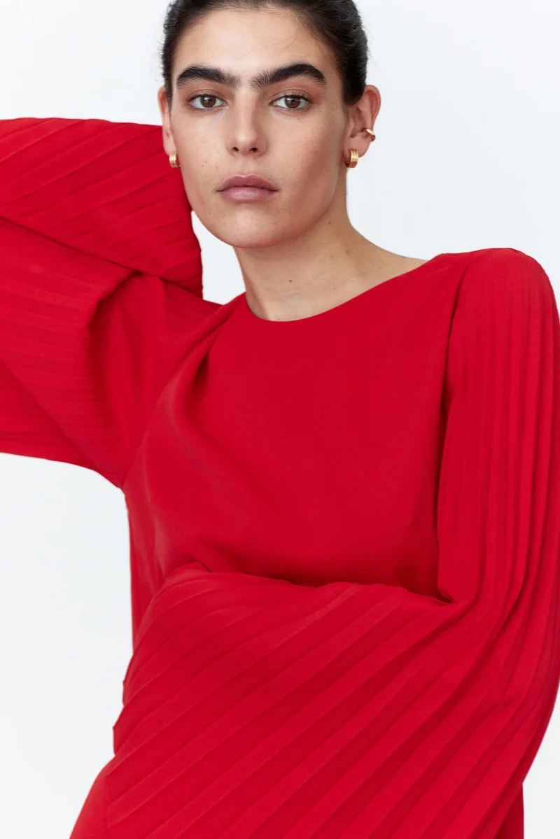 H&M Pleat-Sleeved Dress