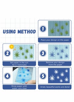 SYOSI 32 Sheets A5 Cyanotype Paper, Sheets Sun Print Paper, Solar Drawing Paper Sensitivity Nature Printing Paper  - Image 4