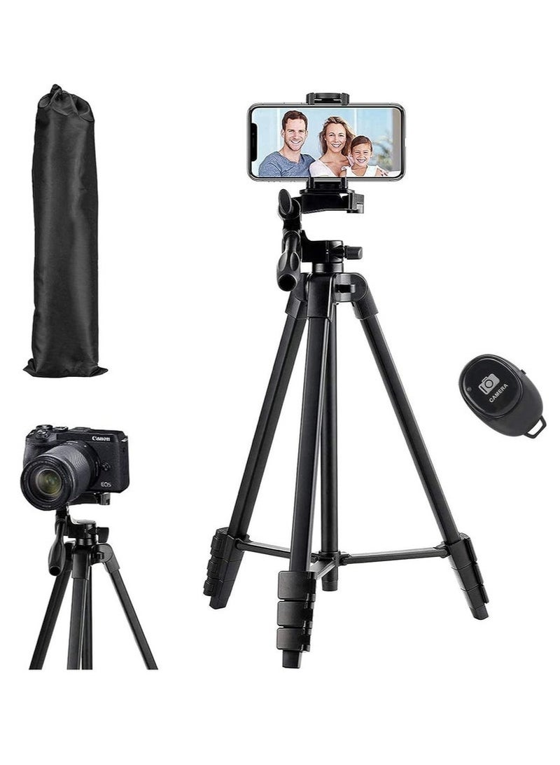 Tripod Flexible, 130cm Extendable Mobile Tripod Stand with Wireless Remote and Clip,Universal Aluminum Alloy Tripod for Video Selfie, Recording,Travel Camera Tripod Lightweight  - Image 1