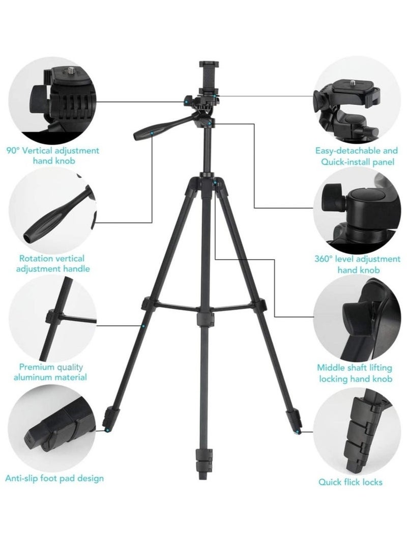 Tripod Flexible, 130cm Extendable Mobile Tripod Stand with Wireless Remote and Clip,Universal Aluminum Alloy Tripod for Video Selfie, Recording,Travel Camera Tripod Lightweight  - Image 2