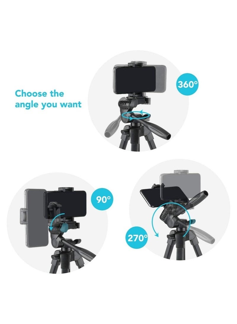 Tripod Flexible, 130cm Extendable Mobile Tripod Stand with Wireless Remote and Clip,Universal Aluminum Alloy Tripod for Video Selfie, Recording,Travel Camera Tripod Lightweight  - Image 3