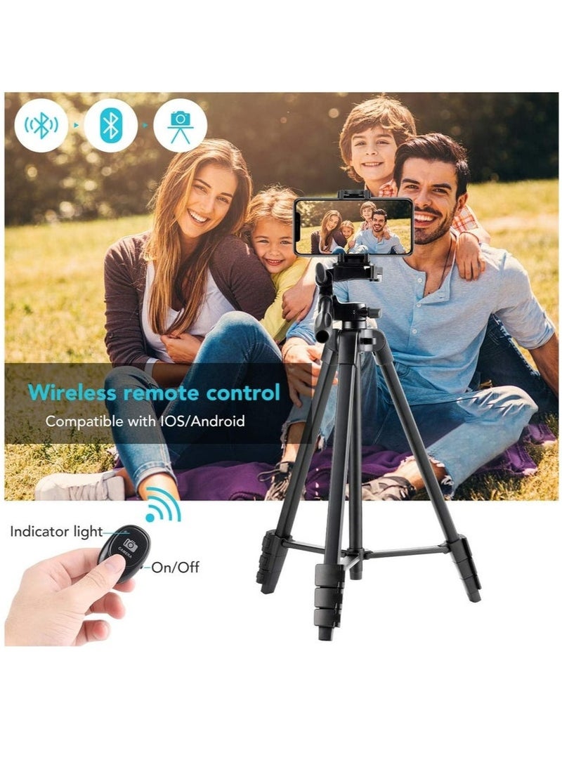 Tripod Flexible, 130cm Extendable Mobile Tripod Stand with Wireless Remote and Clip,Universal Aluminum Alloy Tripod for Video Selfie, Recording,Travel Camera Tripod Lightweight  - Image 4