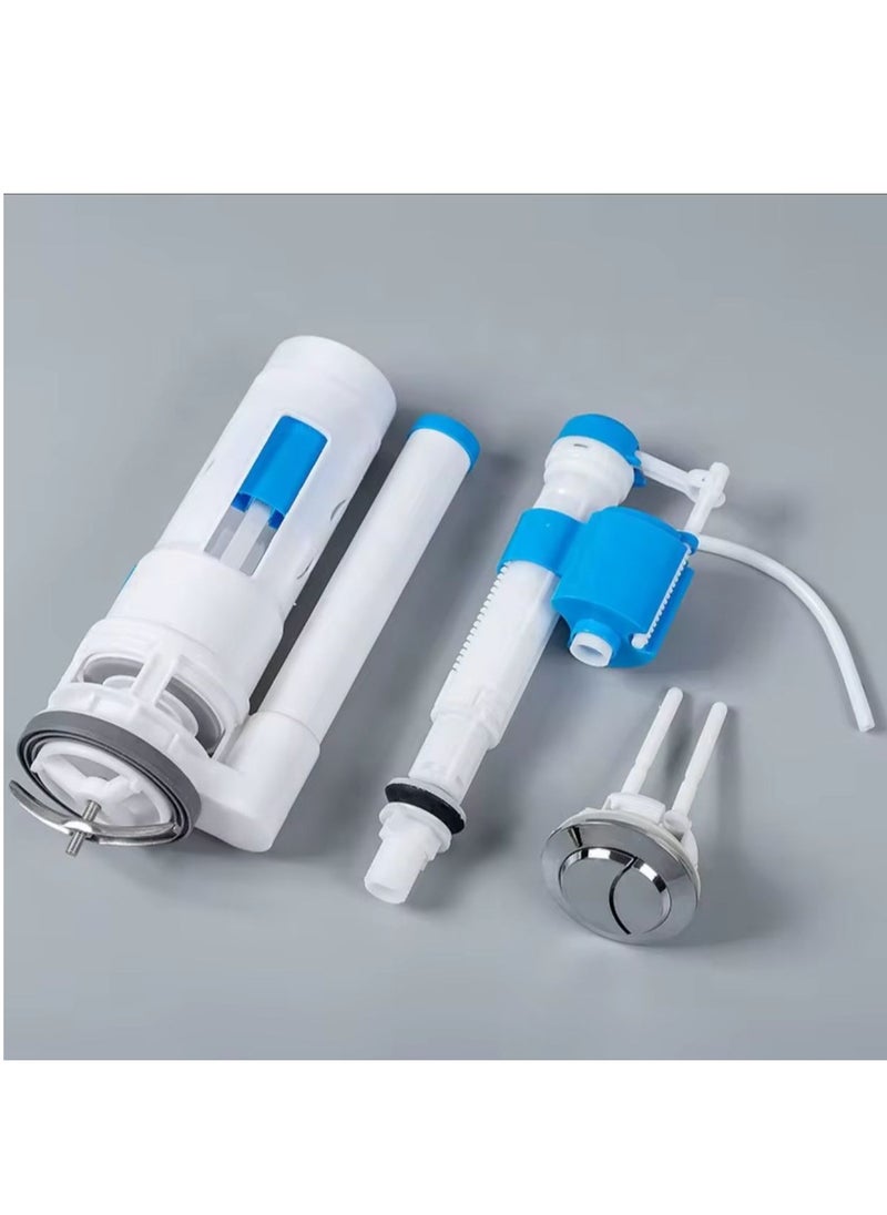 Kana 18 CM Water-Saving Plastic Dual Flush Valve, Water tank fitting, Flush Siphon 6-11"Fill Valve With Toilet Repair Kit Abs Push Chrome Plated Button For Tank Commode Fixed Together Commode Cistern Fitting  - Image 2
