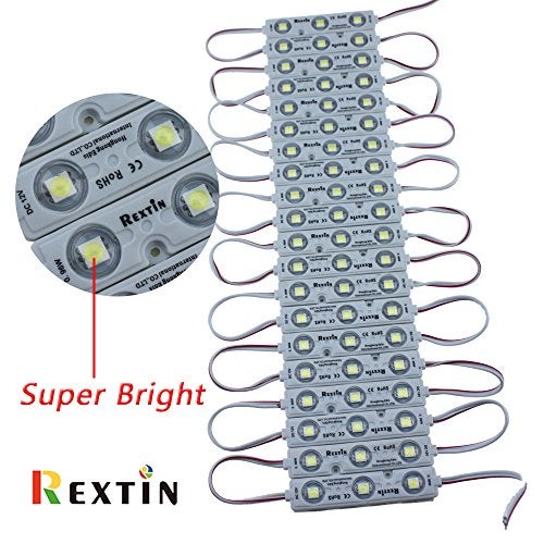 REXTiN Super Bright 200pcs 3 LED Module White 5050 SMD 66-72LM Each Module Waterproof Decorative Light for Letter Sign Advertising Signs with Tape Adhesive Backside - Image 5