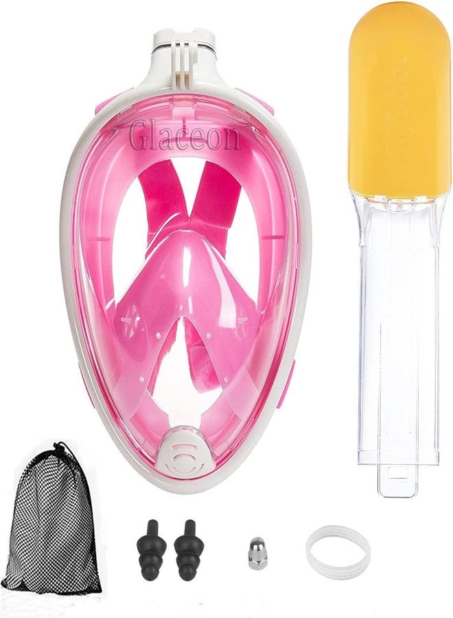 Olpad Snorkel Mask with Detachable Snorkeling Mask 180 Panoramic View Anti-Fog Anti-Leak Dry Top Set for Adult and Kids (Pink S/M) - Image 3