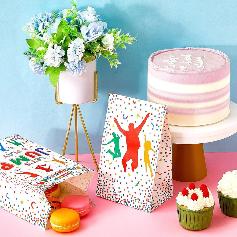 Epakh 24 Packs Trampoline Jump Candy Bags goodie bags jump Party Favor supplies Colorful Play and Jump Paper Bag Goodie Bags Jumping Themed Kids Paper Snack Bags Gifts Bags for Birthday Party Supplies - Image 4