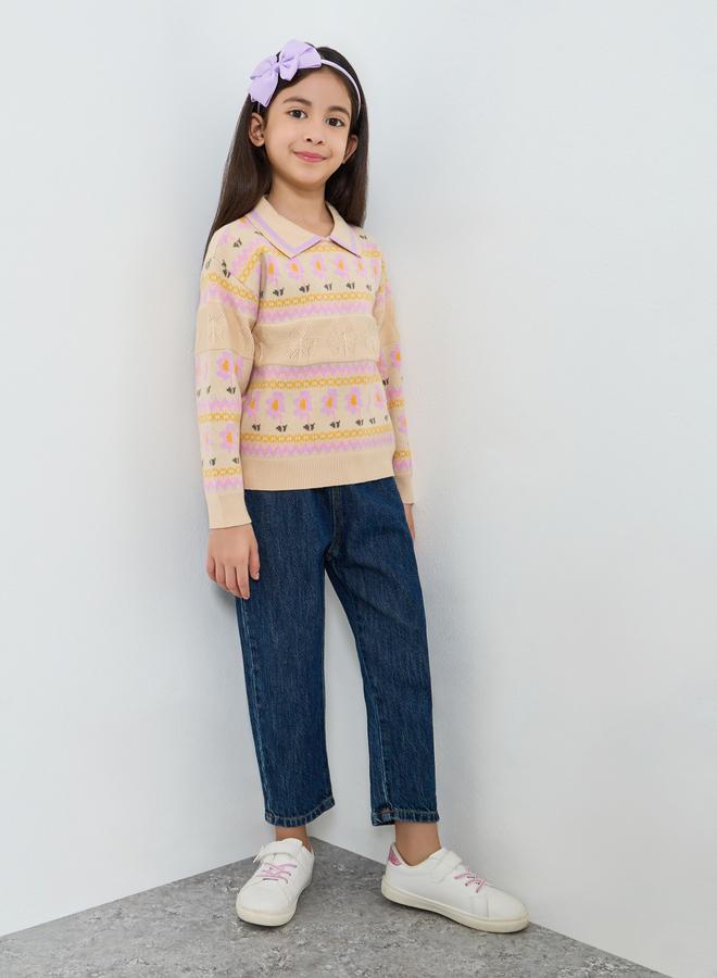 ستايلي سويت شيرت محبوك بتفاصيل مُطرّزة - Image 2