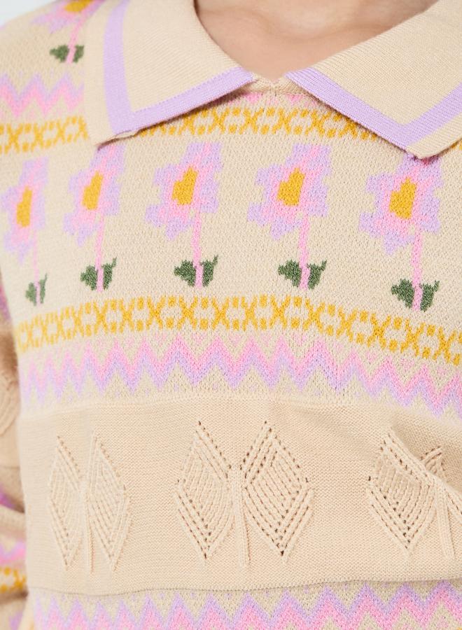 ستايلي سويت شيرت محبوك بتفاصيل مُطرّزة - Image 4