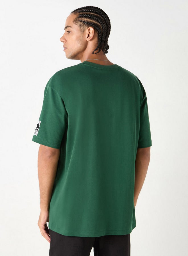 ستارتر تيشيرت بياقة ضيقة وأكمام قصيرة وطبعات تايبوجرافيك - Image 3