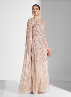 Amelia Rose One Shoulder Sequin Maxi Dress  - Image 4