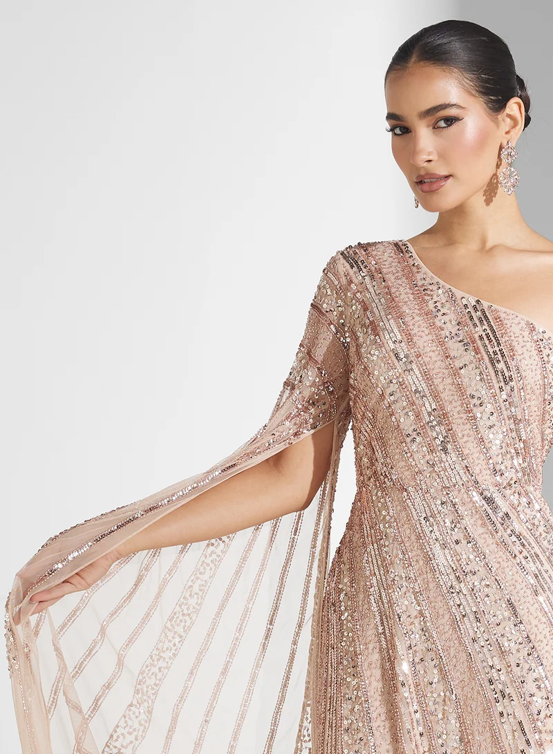 اميليا روز Sequin One-Shoulder Dress
