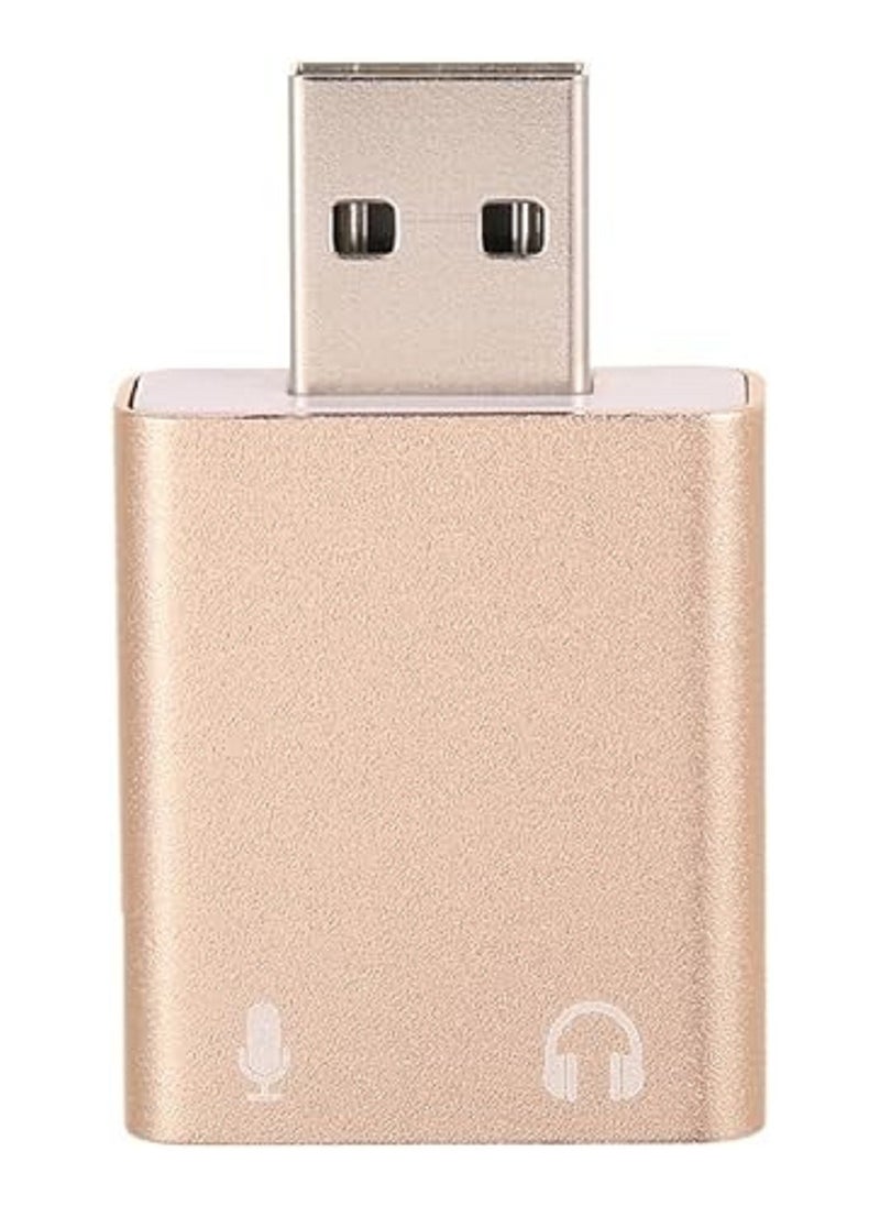 ماركة غير محددة محول صوت USB من الألومنيوم، محول صوت ستيريو خارجي من سبائك الألومنيوم USB افتراضية HIFI Magic Voice 7.1 مع سماعات رأس وميكروفون  - Image 1