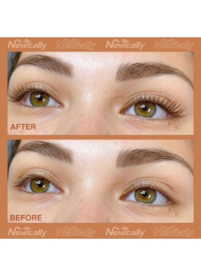 Newcally - Brown Lashes Natural Look Cat Eye Lashes Brown Eyelashes Faux Mink False Lashes Wispy Volume C Curl Short False Eyelashes with Clear Band by Newcally - Image 1