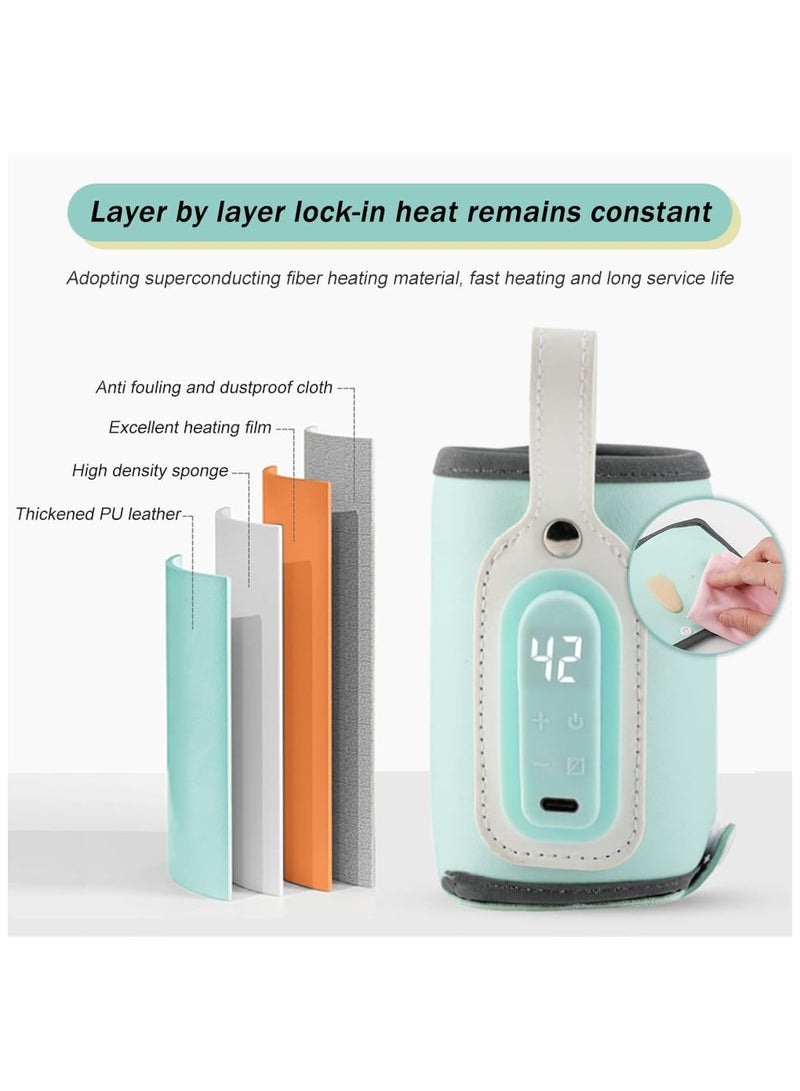 Portable USB Baby Bottle Warmer Adjustable Temperature Baby Food Warmer Breast Milk Warmer Bag  Heating Warmer Thermostat for All Bottles - Image 3