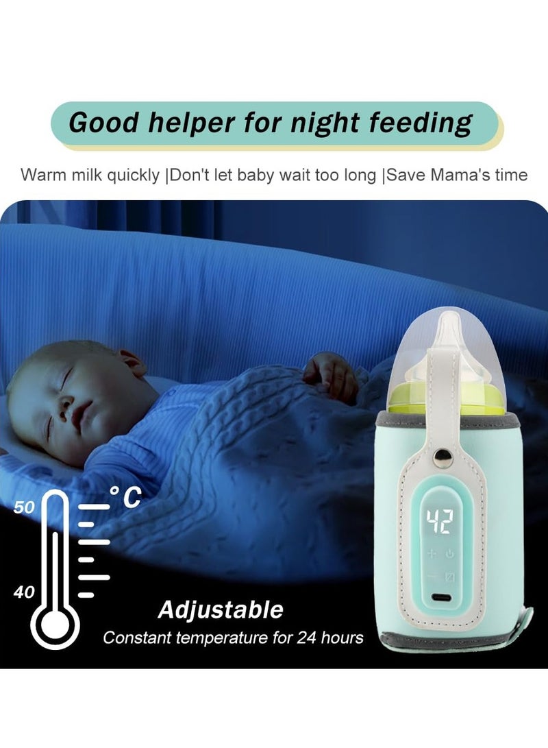 Portable USB Baby Bottle Warmer Adjustable Temperature Baby Food Warmer Breast Milk Warmer Bag  Heating Warmer Thermostat for All Bottles - Image 2