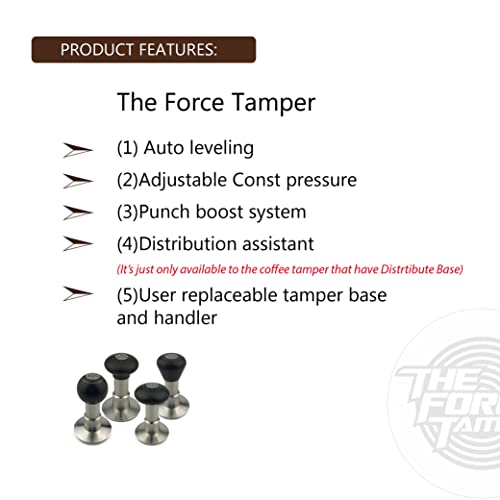 KuGuo The Force Tamper Automatic Impact Coffee Tamper Adjustable Const Pressure and Autoleveling Standard Set New (Jelly, 58.50mm) - Image 5