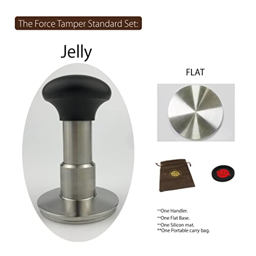 KuGuo The Force Tamper Automatic Impact Coffee Tamper Adjustable Const Pressure and Autoleveling Standard Set New (Jelly, 58.50mm) - Image 2