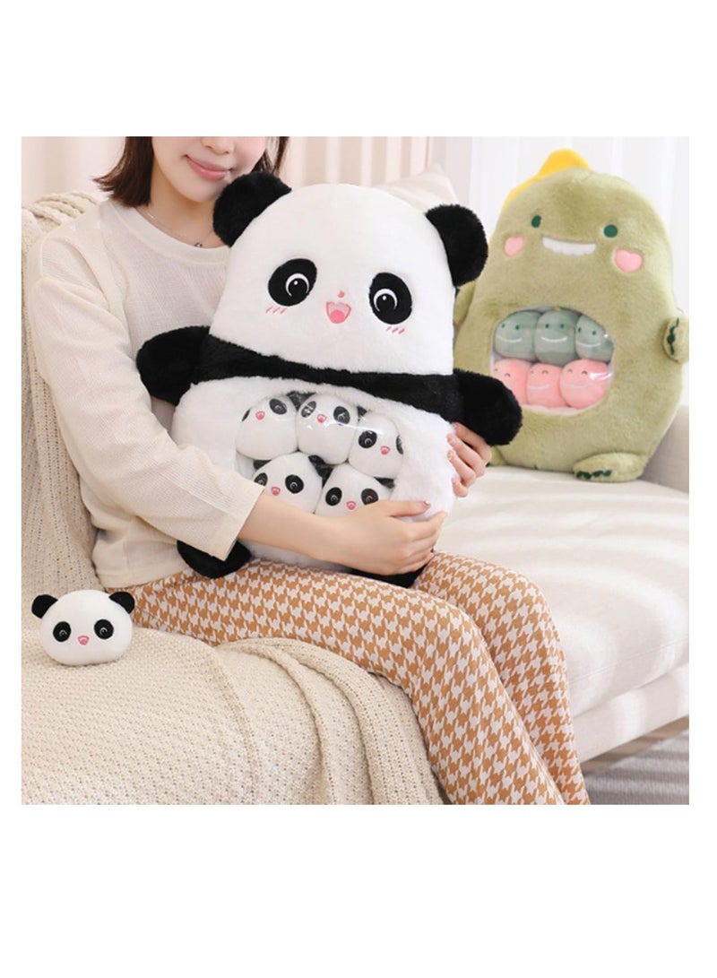 SYOSI Cute Panda Plush Pillow Toy, Removable Panda Stuffed Animal Snack Pillow, Soft Panda Plushie Animal Throw Pillow Dolls Gifts for Girls Boys, Panda Stuffed Animals, Soft Panda for Boys Girls Birthday - Image 3