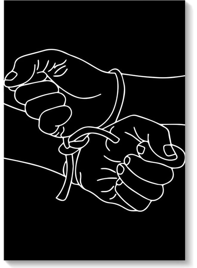 RYN Decorative Wall Art Painting Black/White 40 x 60cm - Image 1