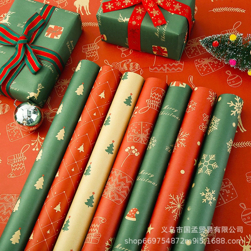 Wrapping Paper Christmas Birthday Gift Gift Gift Box Wrapping Paper Flowers Kraft Paper Wrapping Paper - Image 3
