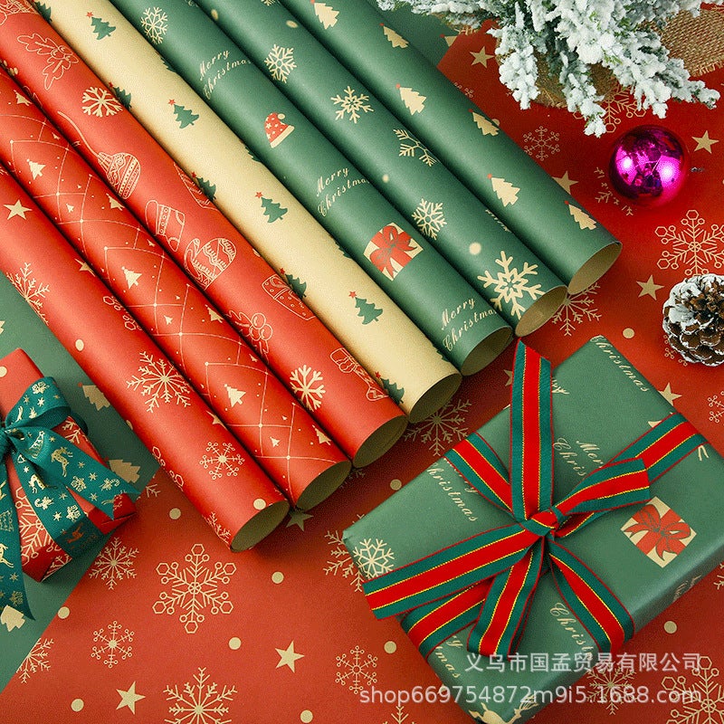 Wrapping Paper Christmas Birthday Gift Gift Gift Box Wrapping Paper Flowers Kraft Paper Wrapping Paper - Image 2