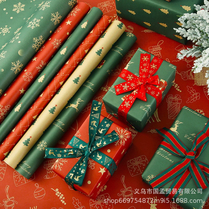 Wrapping Paper Christmas Birthday Gift Gift Gift Box Wrapping Paper Flowers Kraft Paper Wrapping Paper - Image 4