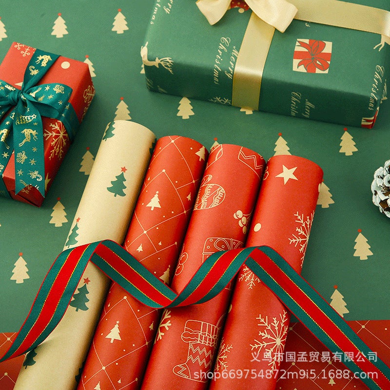 Wrapping Paper Christmas Birthday Gift Gift Gift Box Wrapping Paper Flowers Kraft Paper Wrapping Paper - Image 5