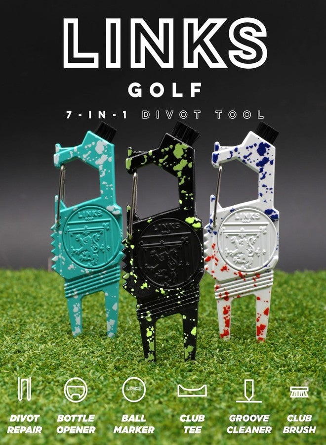 Links Golf Golf Divot Tool – 7 in 1 Multipurpose Divot Repair Tool – Lightweight and Compact Golf Divot Repair Tool with Ball Marker (Presidents Drip) - Image 4