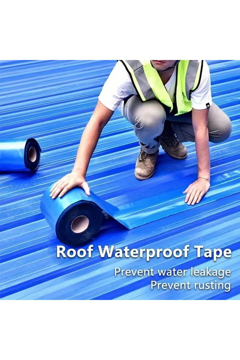 erorex 7.87in x16.4ft grey Roof waterproof tape, waterproof material, suitable for metal surfaces, roofs, a - Image 1