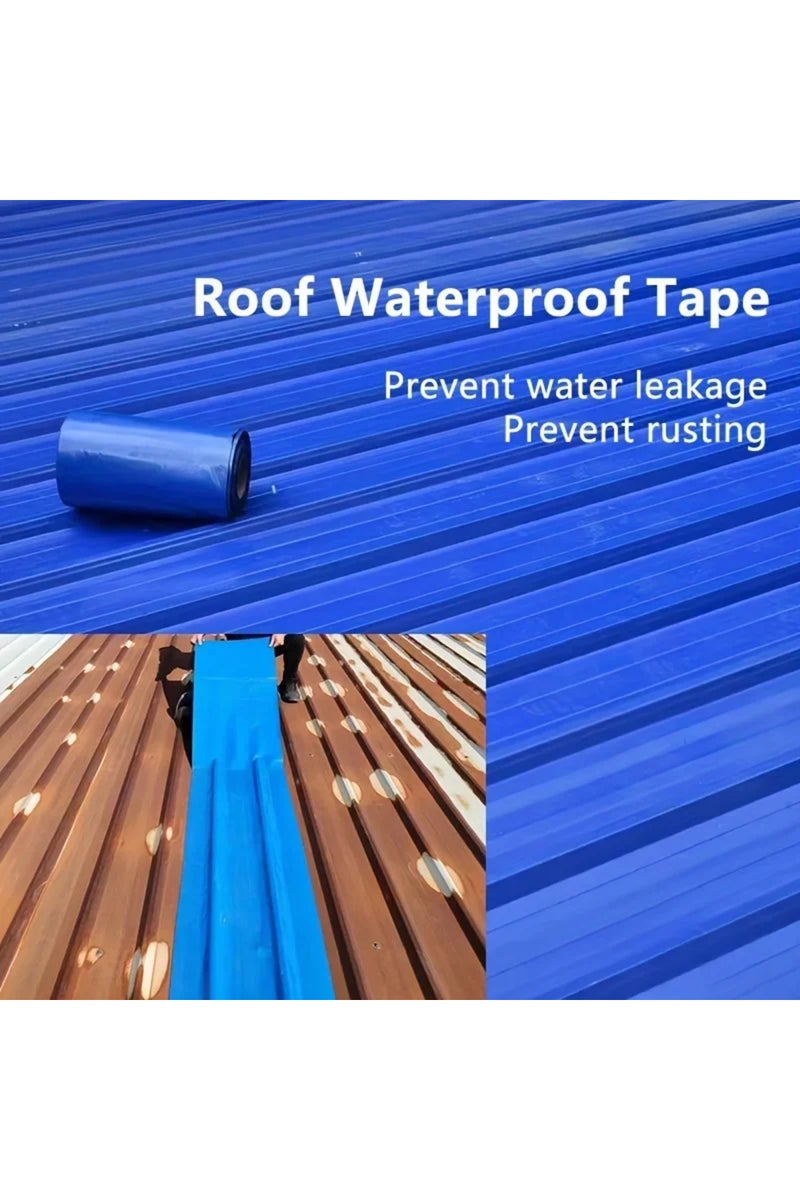 erorex 7.87in x16.4ft grey Roof waterproof tape, waterproof material, suitable for metal surfaces, roofs, a - Image 4