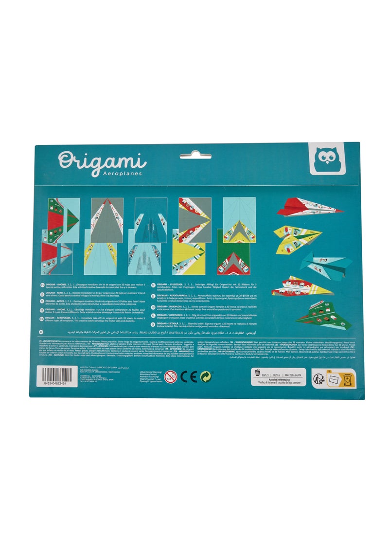 Eurekakids Origami Kit Aeroplanes - 20 sheets | Educational Toy for Toddler and Kids | Arts and Crafts | Ideal for Traveling or Trips | Includes Step by Step Visual Instructions | For 6Y+