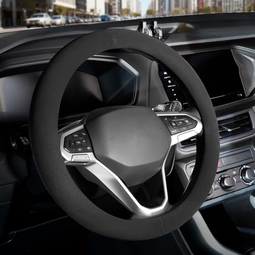FLORICH Car Steering Wheel Cover Winter, Microfiber Suede Steering Wheel Covers with Anti-Slip Lining, Breathable Elastic Car Steering Wheel Protector Soft, Universal Standard Size 14-15 inch - Image 1