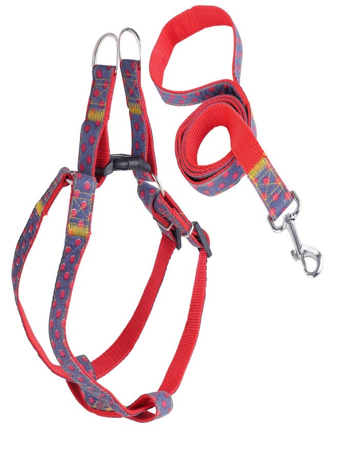 KUTKUT Harness and Leash Sets -Reflective Adjustable Lengths Sustainable and Eco-Friendly Cotton, Perfect for Leash & Harness Waliking€“ (Size: M, Adjustable Chest: 35-50cm) - Image 1