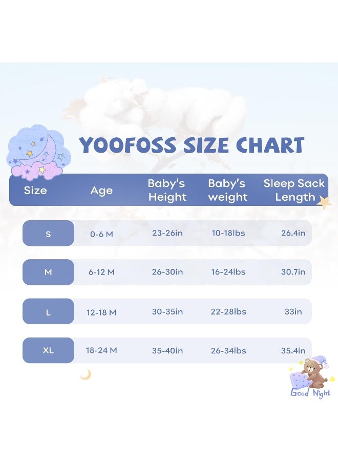 Yoofoss Baby Sleep Sack Wearable Blanket for Babies 100% Cotton 2-Way Zipper TOG 0.5 Toddler Sleeping Sack 3 Pack, Comfy Lightweight Sleep Sacks - pzsku/Z8236AF9EF15FA08E6477Z/45/_/1738047969/dedf8f16-4699-4c57-afba-42c6bf964bb6