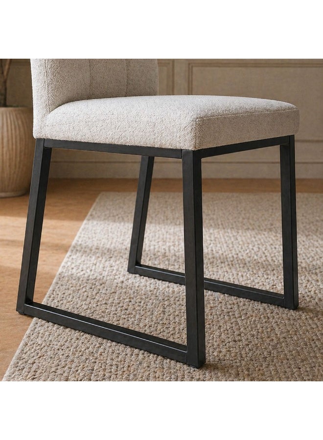 DANUBE HOME Midland Dining Chair Set of 2 With Fabric Upholstery |Sturdy Kitchen Dining Chairs Without Table | Single Seater Modern Design Furniture For Dining Room L47xW57xH92cm-Beige/Black - Image 3