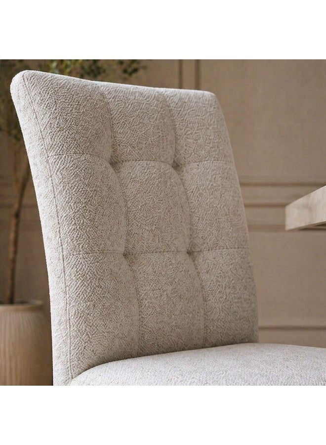 DANUBE HOME Midland Dining Chair Set of 2 With Fabric Upholstery |Sturdy Kitchen Dining Chairs Without Table | Single Seater Modern Design Furniture For Dining Room L47xW57xH92cm-Beige/Black - Image 2