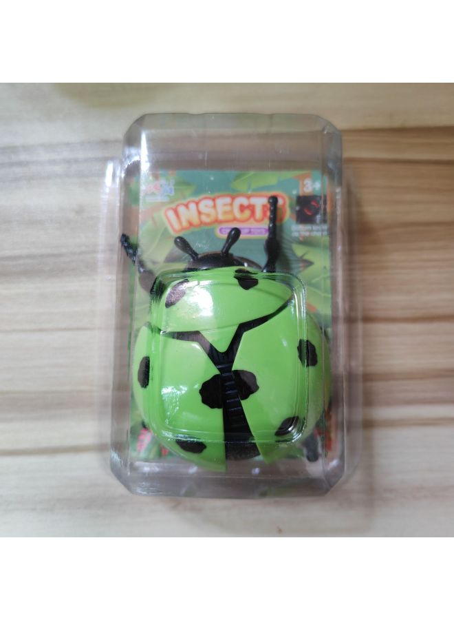 Creative Coil Chain Simulation Fighting Beetle Bees Ladybug Scarab Mono Fairy Insect Model Educational Toys-Color:Green Ladybug (37g)  - Image 1