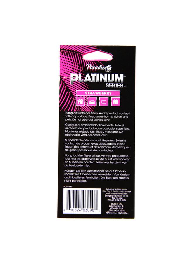 Paradise Platinum Series Long Lasting Strawberry Paper Hanging Air Freshener Black - Image 2