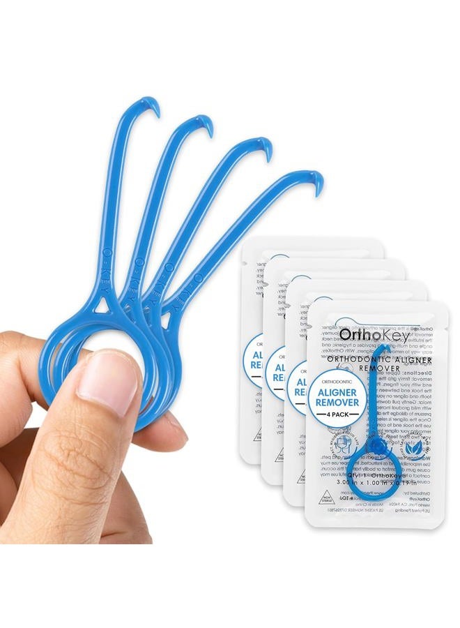 OrthoKey Clear Aligner Removal Tool - Invisible Removable Braces - QTY 4 Blue - Image 1